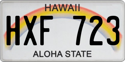 HI license plate HXF723