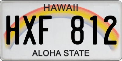 HI license plate HXF812