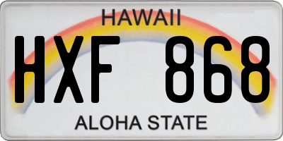 HI license plate HXF868