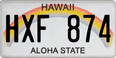 HI license plate HXF874