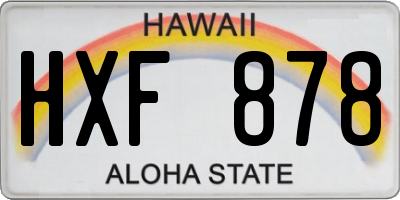 HI license plate HXF878