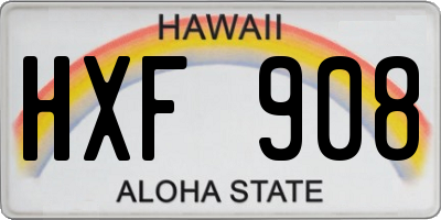 HI license plate HXF908