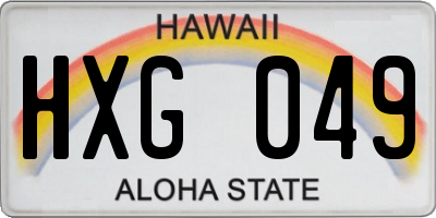 HI license plate HXG049