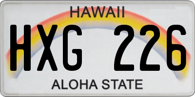 HI license plate HXG226