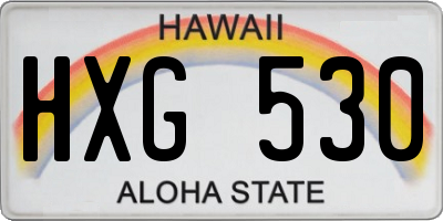 HI license plate HXG530