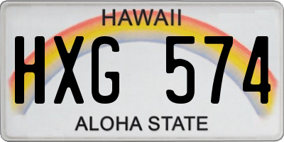 HI license plate HXG574