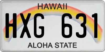 HI license plate HXG631