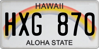 HI license plate HXG870
