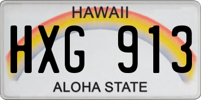 HI license plate HXG913