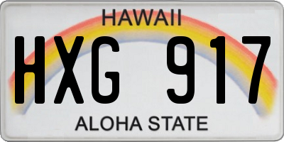 HI license plate HXG917