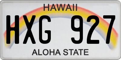 HI license plate HXG927