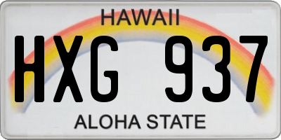 HI license plate HXG937