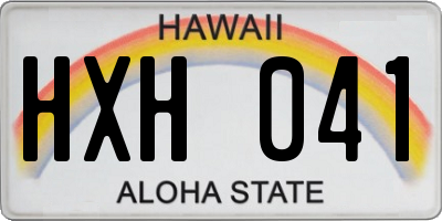 HI license plate HXH041
