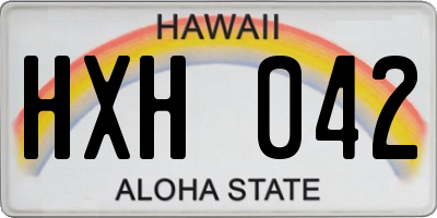 HI license plate HXH042