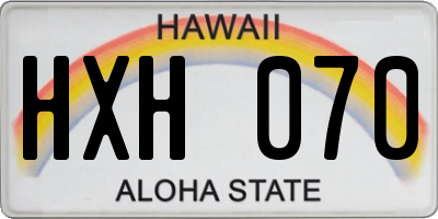 HI license plate HXH070