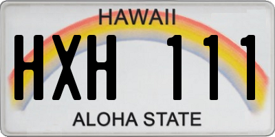HI license plate HXH111