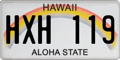 HI license plate HXH119