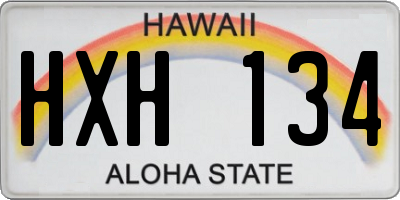 HI license plate HXH134