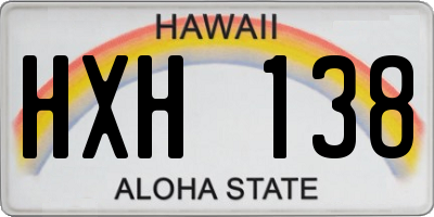 HI license plate HXH138