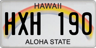 HI license plate HXH190