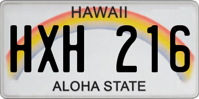 HI license plate HXH216