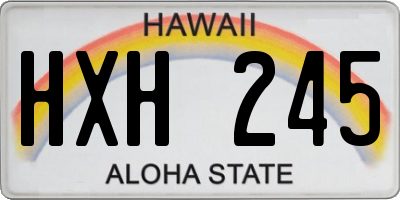 HI license plate HXH245
