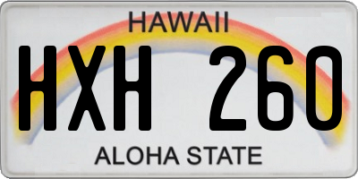 HI license plate HXH260