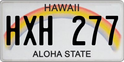HI license plate HXH277