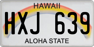 HI license plate HXJ639