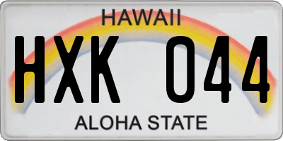 HI license plate HXK044