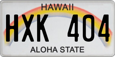 HI license plate HXK404