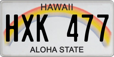 HI license plate HXK477