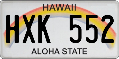 HI license plate HXK552