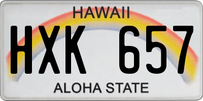 HI license plate HXK657