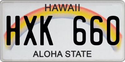 HI license plate HXK660