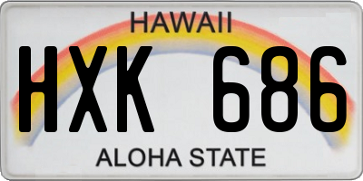 HI license plate HXK686