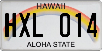 HI license plate HXL014