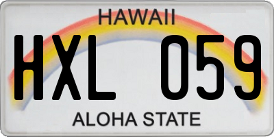 HI license plate HXL059
