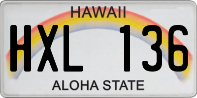 HI license plate HXL136