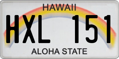 HI license plate HXL151