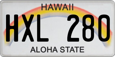 HI license plate HXL280