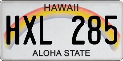 HI license plate HXL285