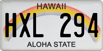 HI license plate HXL294