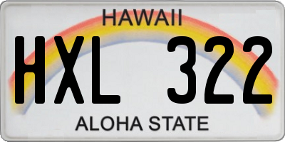HI license plate HXL322