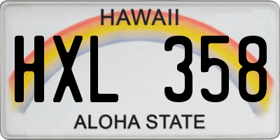 HI license plate HXL358