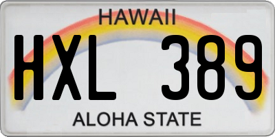 HI license plate HXL389
