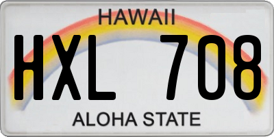 HI license plate HXL708