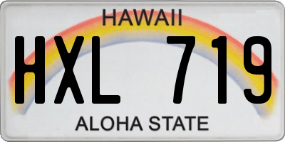 HI license plate HXL719