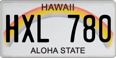 HI license plate HXL780