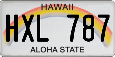 HI license plate HXL787